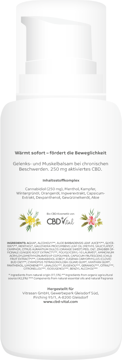Wärmende Creme - Sportcreme mit 500mg CBD – 120ml