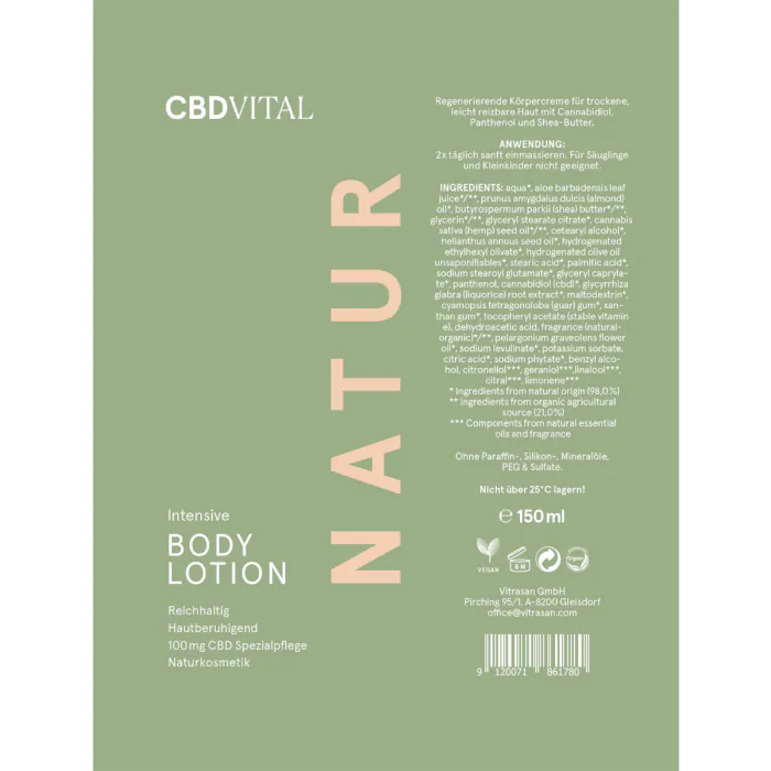 Intensive Body Lotion mit 100mg CBD